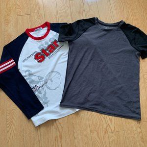 Boys Long Short Sleeve Tee Top Casual T-shirt XL